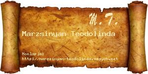 Marzsinyan Teodolinda névjegykártya